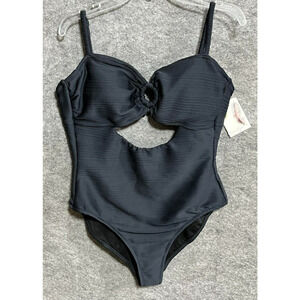 Jessica Simpson Swimsuit L One Piece O Ring Padded Sexy Romantic Goth Dark Fairy